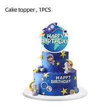 Space Astronaut Birthday Disposable Tableware Space Universe Plates Cups Napkins Banner Boys Planet Space Theme Party Decoration